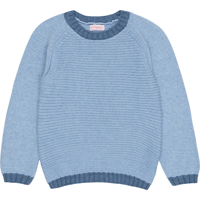 Lorca Long Raglan Sleeve Jumper, Dusty Blue - Sweaters - 1