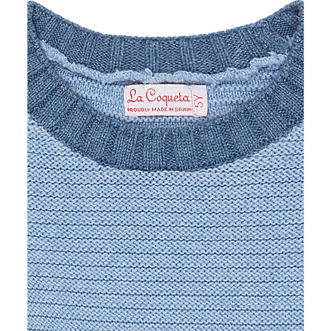 Lorca Long Raglan Sleeve Jumper, Dusty Blue - Sweaters - 4