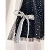 Athénée Flutter Sleeve Tulle Dress With Bow, Black Shimmer - Dresses - 3