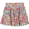 Sonja Smocked Ruffle Skirt, Pastel Floral - Skirts - 1 - thumbnail