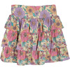 Sonja Smocked Ruffle Skirt, Pastel Floral - Skirts - 2