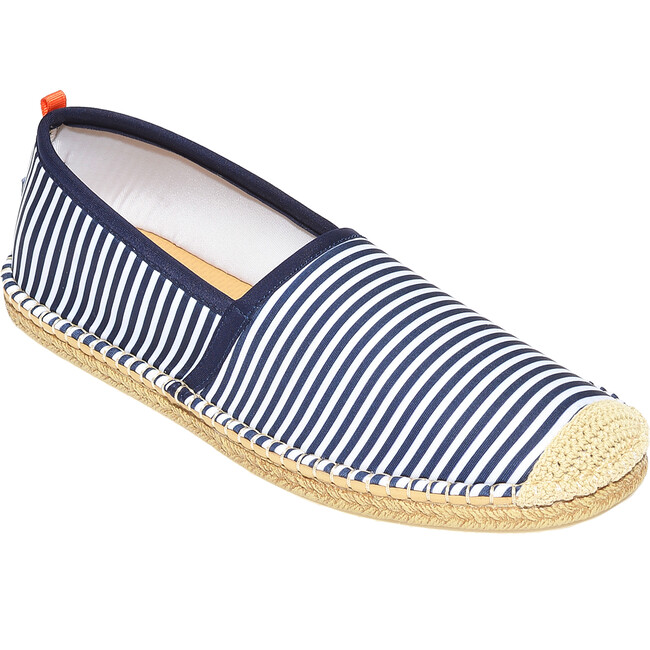 Men Beachcomber Espadrille Water Shoes, Navy & White - Espadrilles - 1