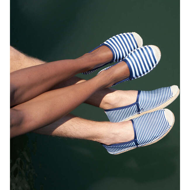 Men Beachcomber Espadrille Water Shoes, Navy & White - Espadrilles - 3