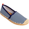 Women Beachcomber Espadrille Water Shoes, Navy & White Microstripe - Espadrilles - 1 - thumbnail