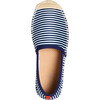 Women Beachcomber Espadrille Water Shoes, Navy & White Microstripe - Espadrilles - 7 - thumbnail