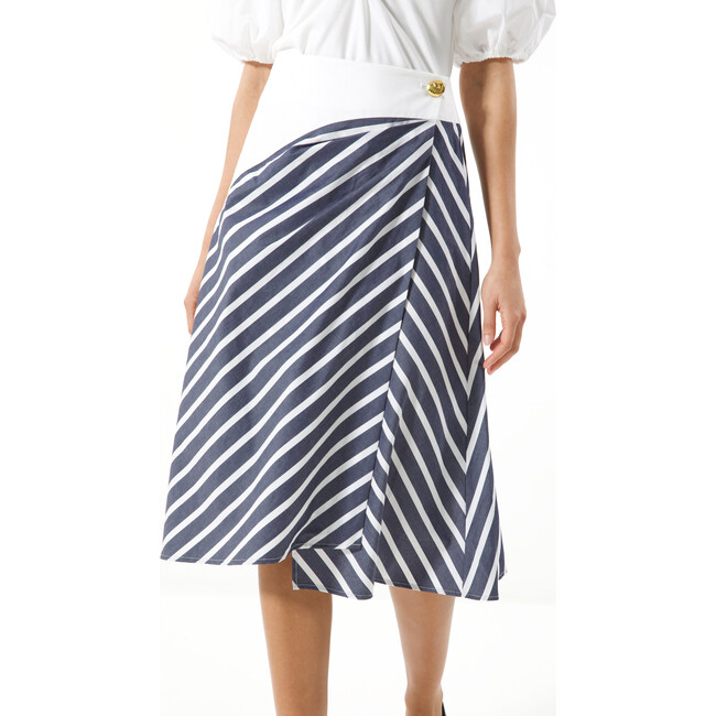 Women's Ziggy Skirt, Dark Marina/White - Skirts - 5