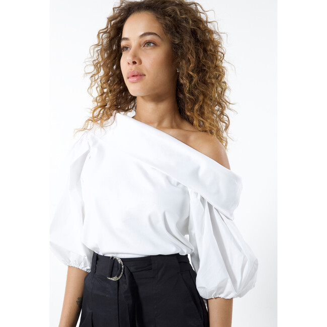 Women's Georgia Top, Optic White - Blouses - 5