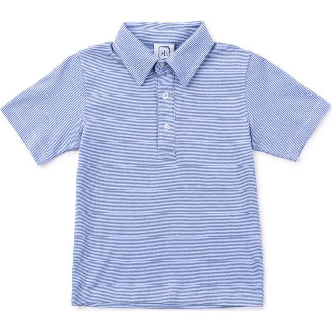 Griffin Boys' Pima Cotton Polo Golf Shirt, Blue Stripes