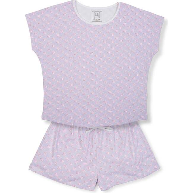 Riley Women's Pima Cotton Pajama Short Set - Stars by the Sea Lavender