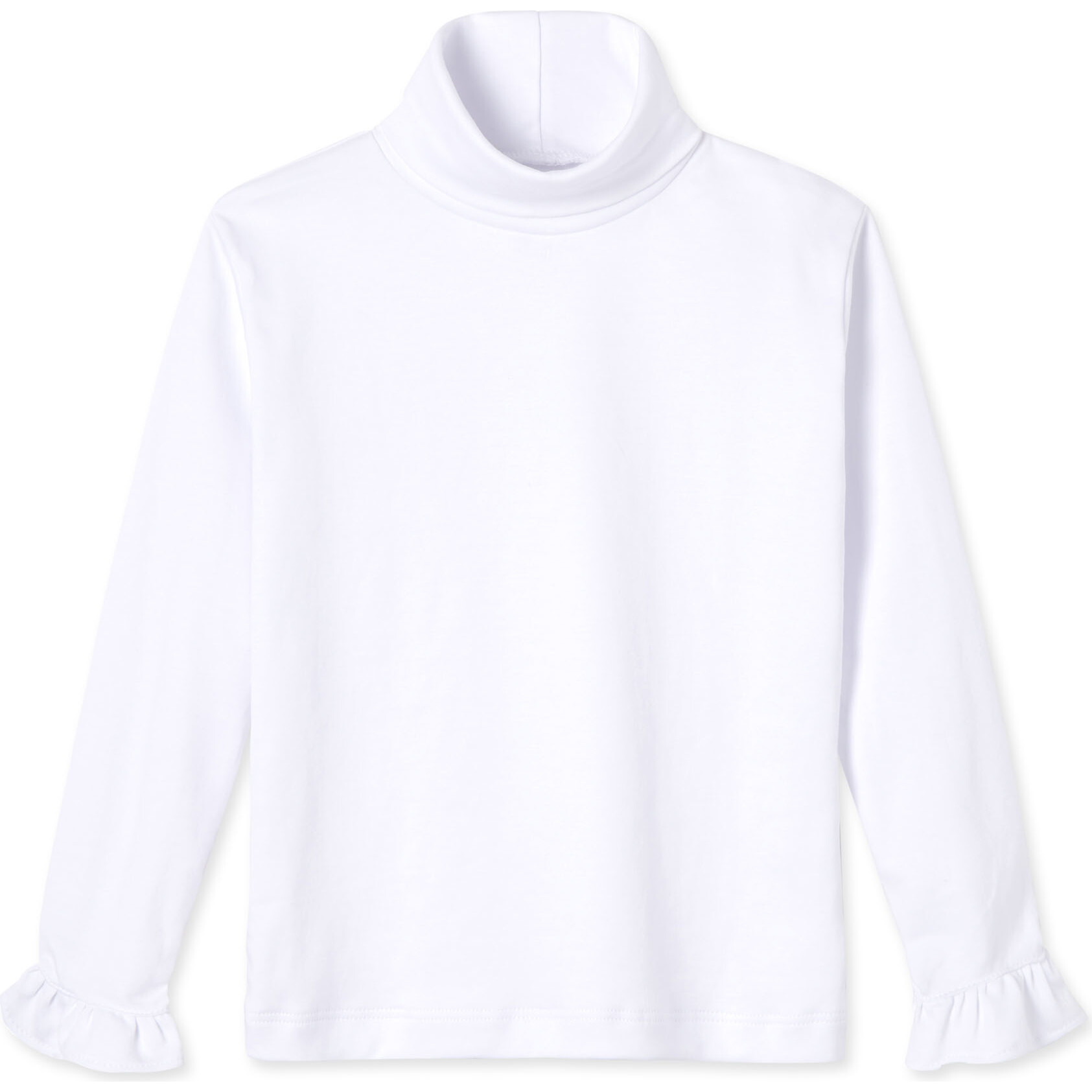 Eloise Turtleneck Solid Tee, Bright White - T-Shirts - 1