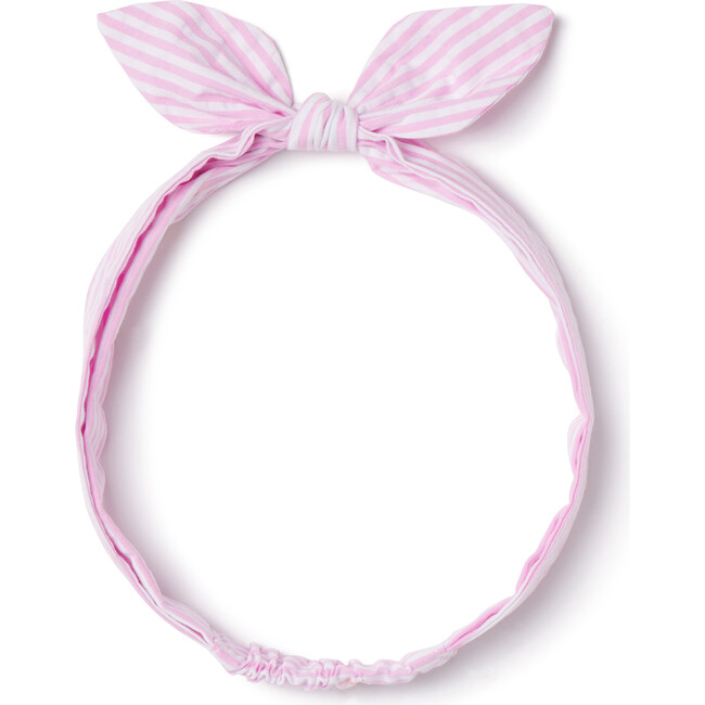 Seersucker Tie Headband, Lilly's Pink - Hair Accessories - 1