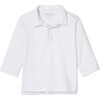 Hayden Long Sleeve Solid Knit Polo Shirt, Bright White - Polo Shirts - 1 - thumbnail