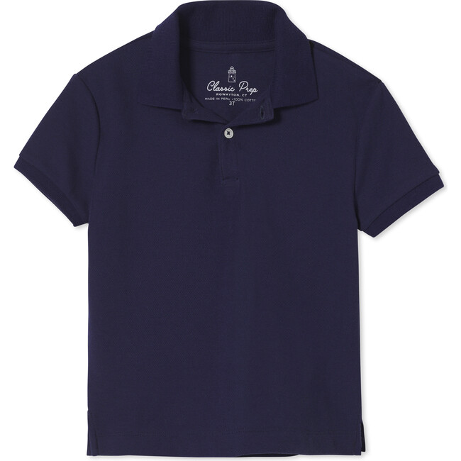 Huck Short Sleeve Solid Pique Polo Shirt, Blue Ribbon