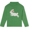 Fraser Roll Neck Rabbit Intarsia Sweater, Green Briar - Sweaters - 1 - thumbnail