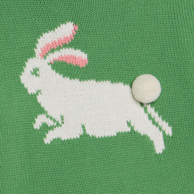Fraser Roll Neck Rabbit Intarsia Sweater, Green Briar - Sweaters - 2