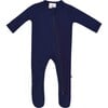 Zippered Footie, Navy - Footie Pajamas - 1 - thumbnail