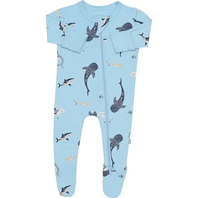 Zippered Footie, Stream Shark - Footie Pajamas - 4