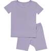 Short Sleeve Toddler Pajama Set, Taro - Pajamas - 1 - thumbnail