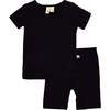 Short Sleeve Toddler Pajama Set, Midnight - Pajamas - 1 - thumbnail