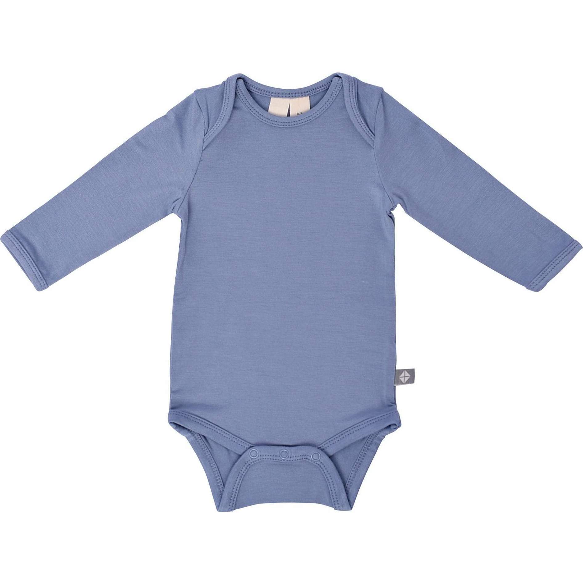 Long Sleeve Bodysuit, Slate - Bodysuits - 1