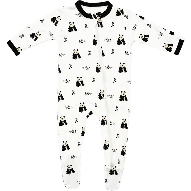 Zippered Footie, Black and White Zen - Rompers - 1