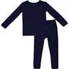 Toddler Pajama Set, Navy - Pajamas - 1 - thumbnail