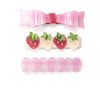 Pink Checkered Bow + Strawberries Alligator Clips - Hair Accessories - 1 - thumbnail