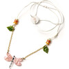 Dragonfly Necklace, Pink Satin - Necklaces - 1 - thumbnail