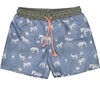 Jungle Zebras Classic Swim Shorts, Greyish Blue And Green - Swim Trunks - 1 - thumbnail