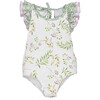 Magic Garden One-Piece Swimsuit, Green, Pink And Lavanda - One Pieces - 1 - thumbnail