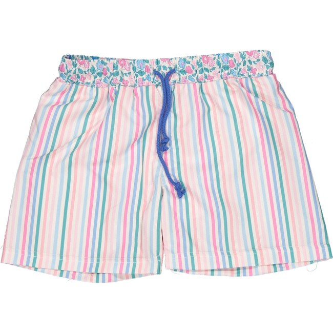 Liberty Stripes Classic Swim Shorts, Pink, Blue And Green