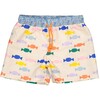 Sweet Brush Strokes Classic Swim Shorts, Beige, Blue And Orange - Swim Trunks - 1 - thumbnail