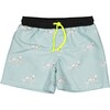 Posh Dalmatian Classic Swim Shorts, Aqua Blue And Black - Swim Trunks - 1 - thumbnail