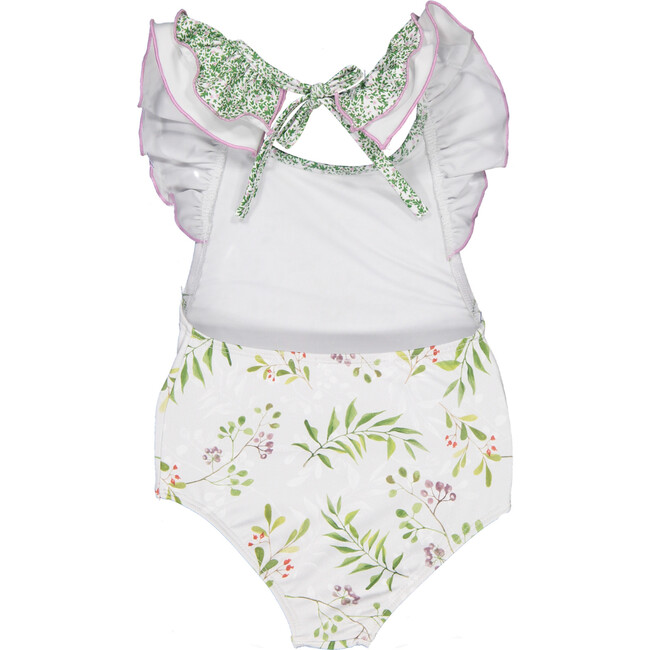 Magic Garden One-Piece Swimsuit, Green, Pink And Lavanda - One Pieces - 2