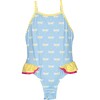 Dragonfly One-Piece Swimsuit, Blue, Yellow And Pink - One Pieces - 1 - thumbnail