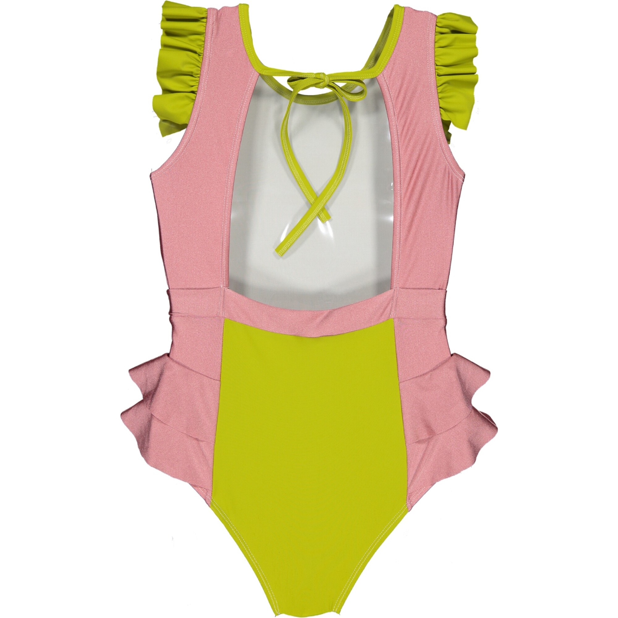 Sparkly One-Piece Swimsuit, Sparky Pink And Olive Green