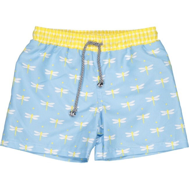 Dragonfly Classic Swim Shorts. Blue And Yellow
