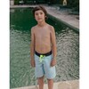 Posh Dalmatian Surfer Swim Shorts, Aqua Blue And Black - Swim Trunks - 3