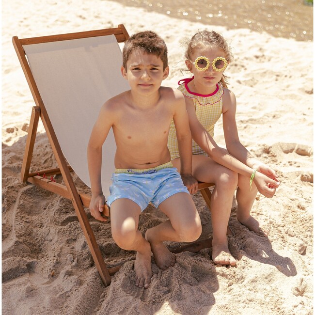 Dragonfly Classic Swim Shorts. Blue And Yellow - Swim Trunks - 4