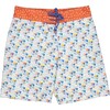 Cycling Surfer Swim Shorts, Blue And Brick - Swim Trunks - 1 - thumbnail