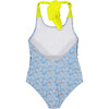 Blue Brush Strokes One-Piece Swimsuit, Blue, Orange And Yellow - One Pieces - 2 - thumbnail
