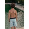 Posh Dalmatian Surfer Swim Shorts, Aqua Blue And Black - Swim Trunks - 4