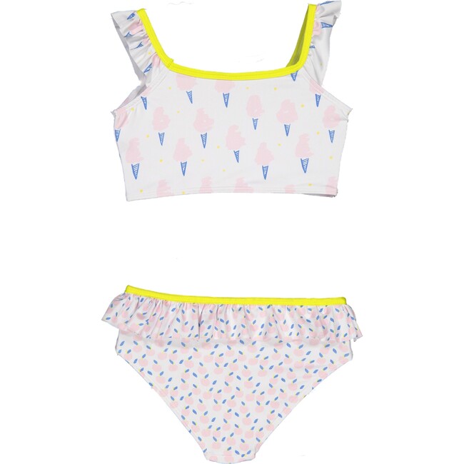 Apple Ice Cream Two-Piece Swimsuit, White, Pink, Blue And Yellow - Two Pieces - 2
