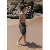 Dark Bandana Surfer Swim Shorts, Dark Grey, Black And Yellow - Swim Trunks - 4