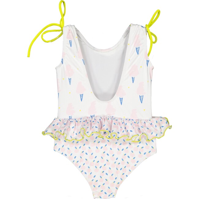 Apple Ice Cream One-Piece Swimsuit, White, Pink, Blue And Yellow - One Pieces - 2
