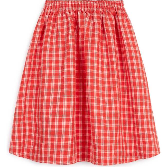 Lurdes Midi Skirt With Side Pockets, Cherry Check
