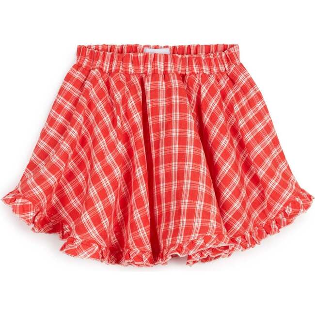 Luisa Shorts With Gathered Skirt, Cherry Check