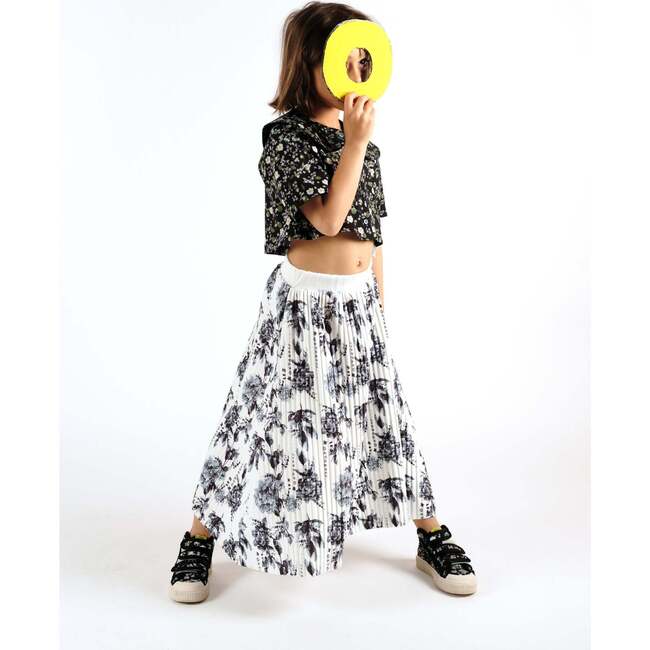 Marlene Pleated Midi Skirt, Flowers Cru - Skirts - 3