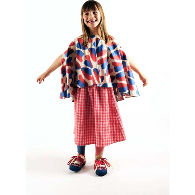 Lurdes Midi Skirt With Side Pockets, Cherry Check - Skirts - 2