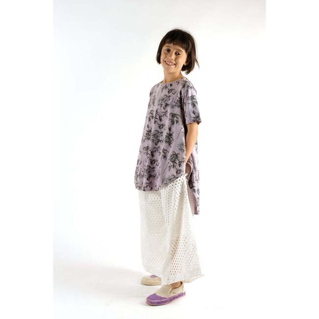 Luana Dyed Short Sleeve T-Shirt, Flowers Lilac - T-Shirts - 2